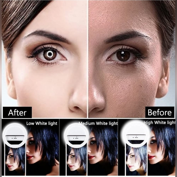 BLDR USB Rechargeable 36 LED Clip On Cell Phone Selfie Ring Light - Picture 3 of 6